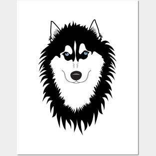 Siberian husky dog Posters and Art